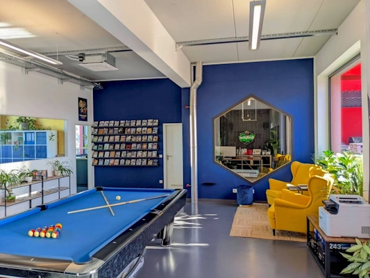 MegaDev GmbH headquarters - Office Hallway & Pool Table